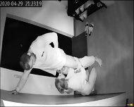 Hidden camera caught a young wife on cheating with a neighbor at night