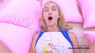 OMG This Blonde Teen is a horny slut